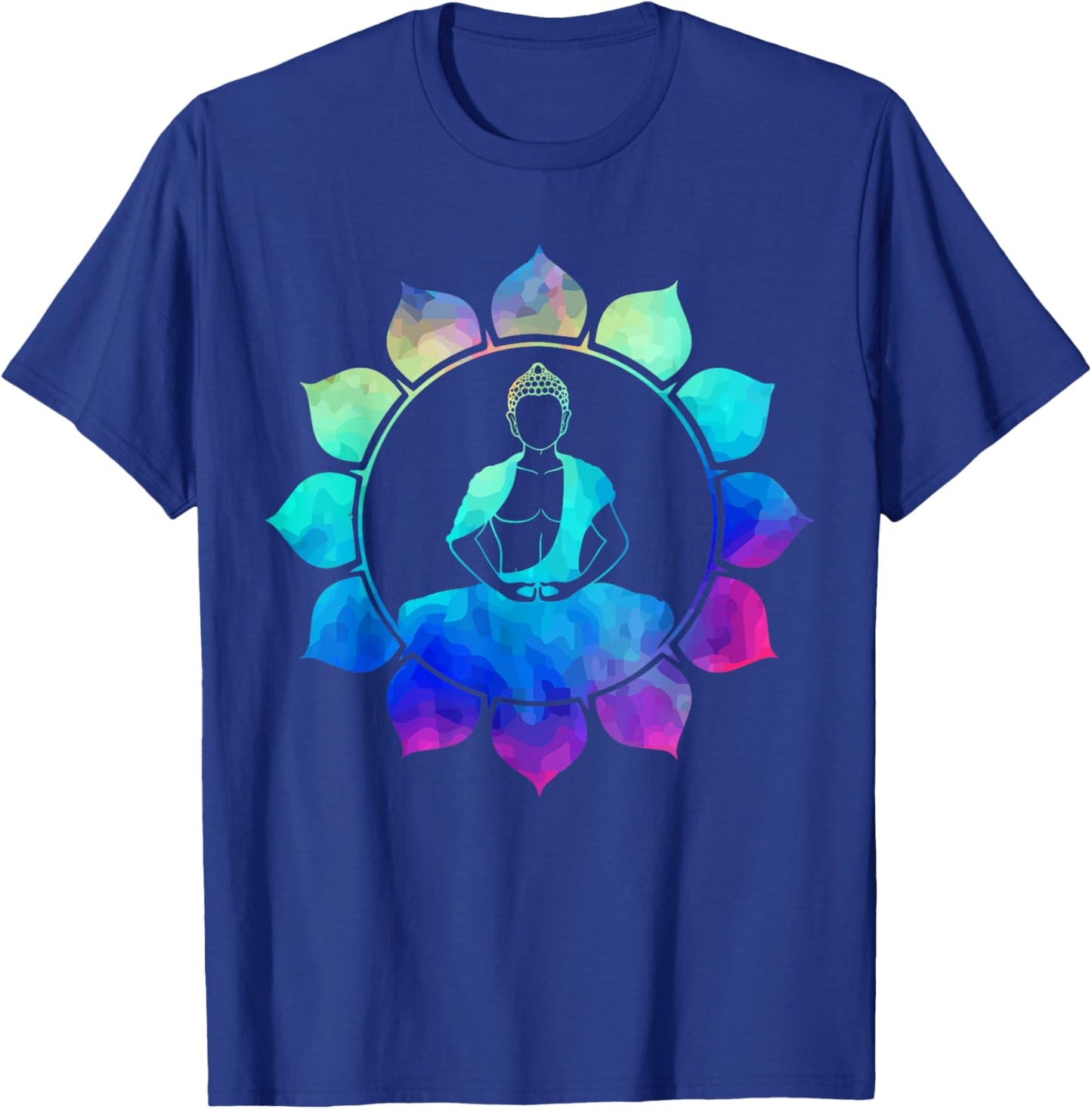 Meditating Buddha Rainbow Tie Dye Cute Unique Gift T-Shirt - T-Shirt | Royal