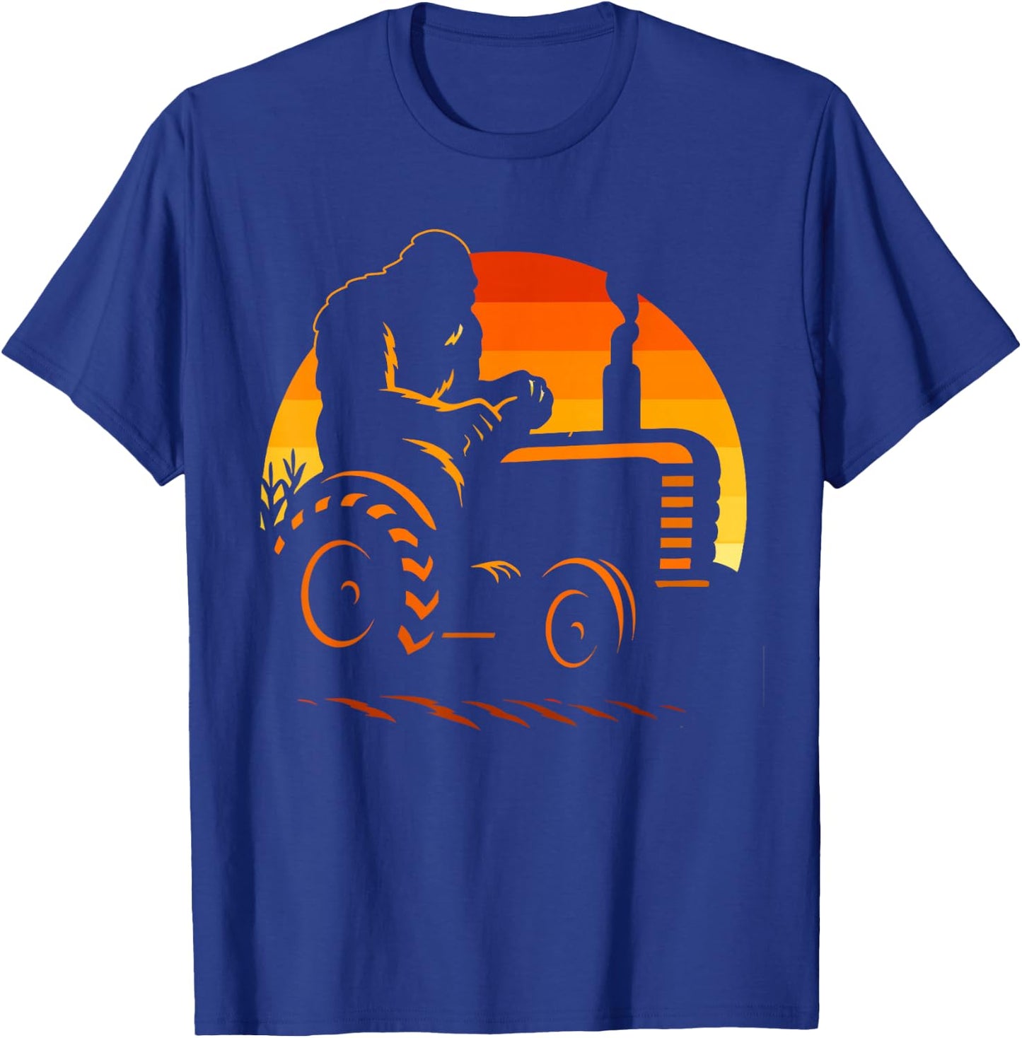 Funny Bigfoot Farmer Tractor Farming Farm Men Boys T-Shirt - T-Shirt | Royal