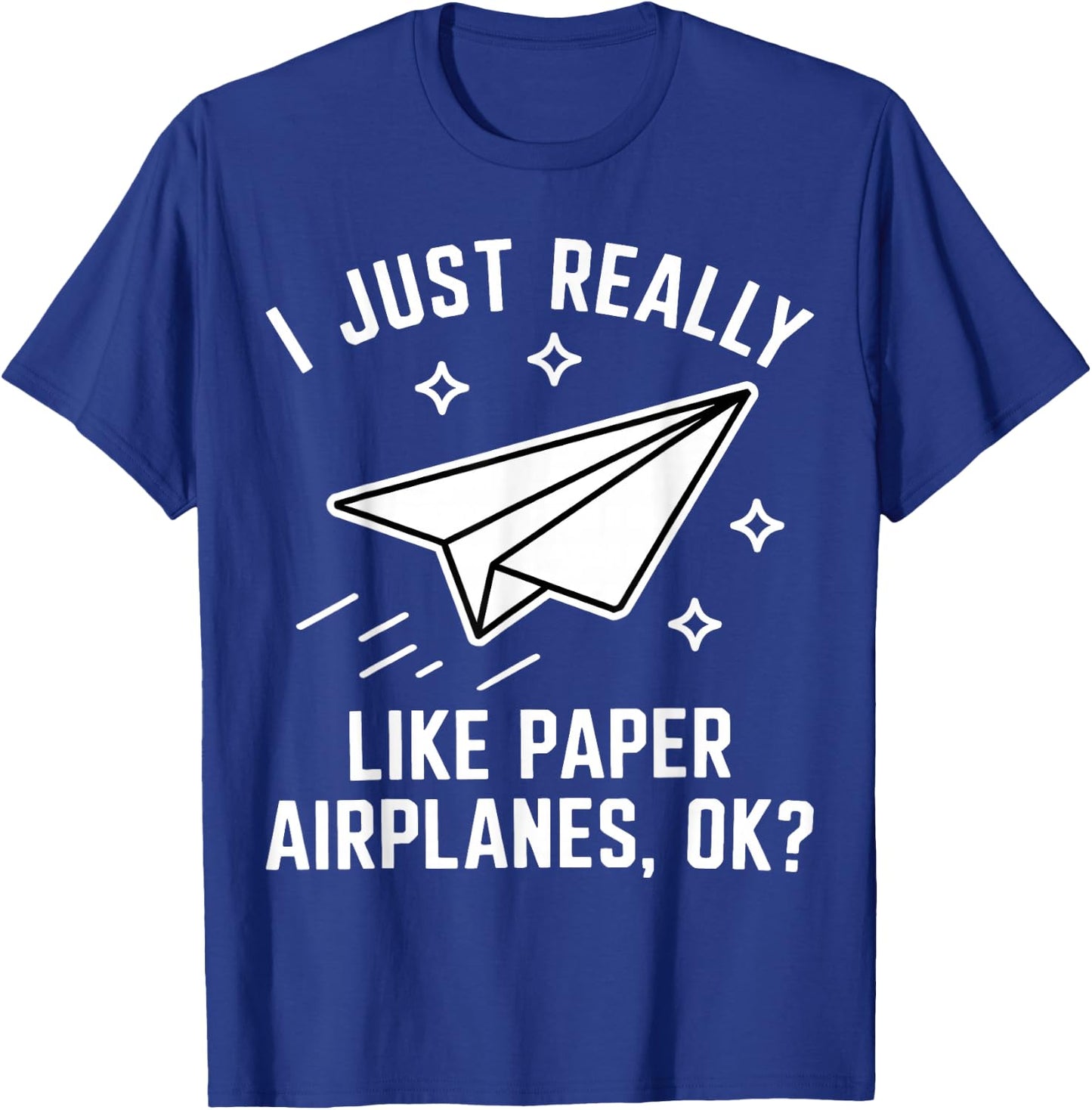 Funny Paper Airplane T-Shirt - T-Shirt | Royal