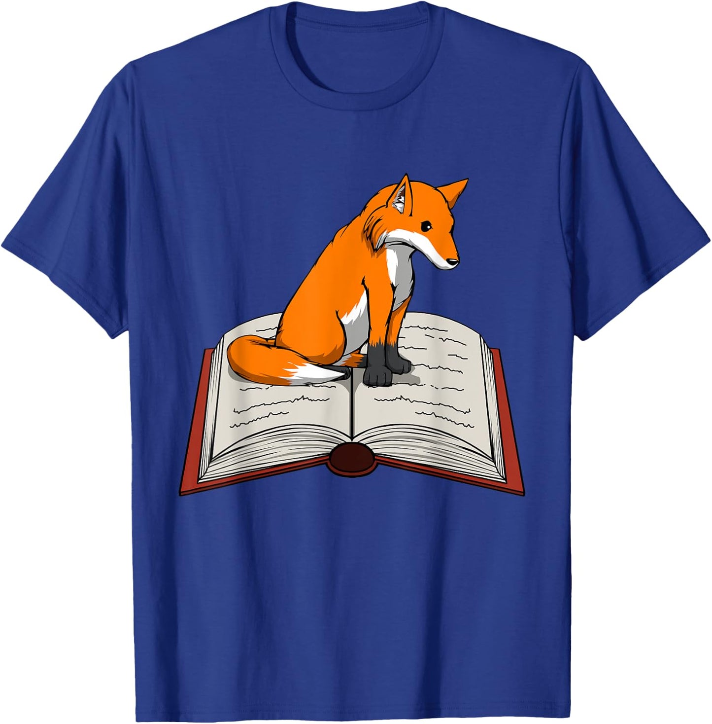 Cute Fox Reading Books Literature Nature T-Shirt - T-Shirt | Royal