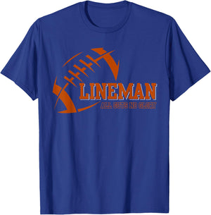 Lineman All Cuts No Glory Football T-Shirt - T-Shirt | Royal