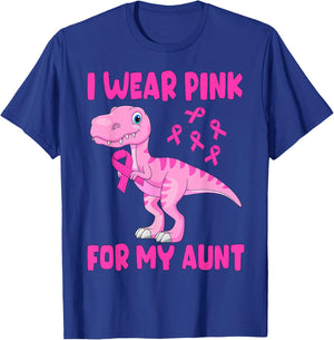 I Wear Pink For My Aunt Breast Cancer Awareness Toddler Kids T-Shirt - T-Shirt | Royal