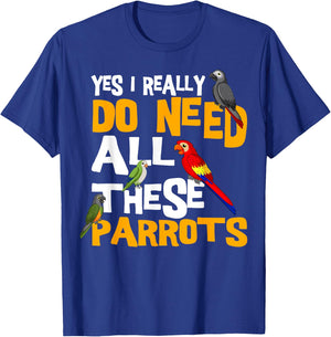 Cool Parrot Bird Lover Apparel Parrot Parakeet Cockatoo Bird African Grey Tiel Quarrion T-Shirt - T-Shirt | Royal