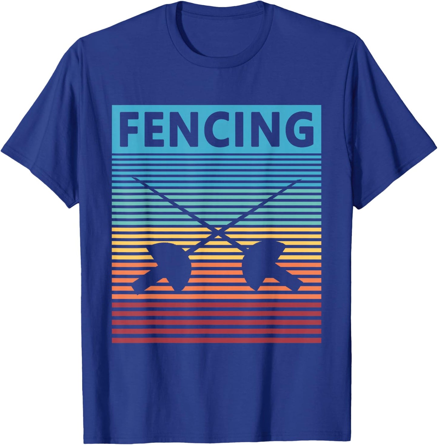 Fencing Retro Vintage Fencing T-Shirt - T-Shirt | Royal