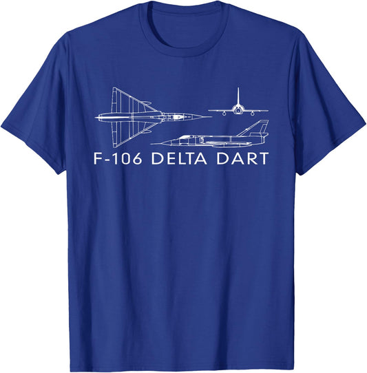F-106 Delta Dart Interceptor Fighter Plane T-Shirt - T-Shirt | Royal