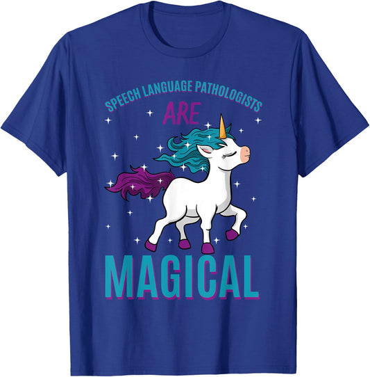Speech Language Pathologist Are Magical Unicorn SLP Job T-Shirt - T-Shirt | Royal