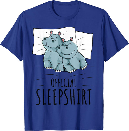 Hippo Hippopotamus Lover Official Sleepshirt Small T-Shirt - T-Shirt | Royal