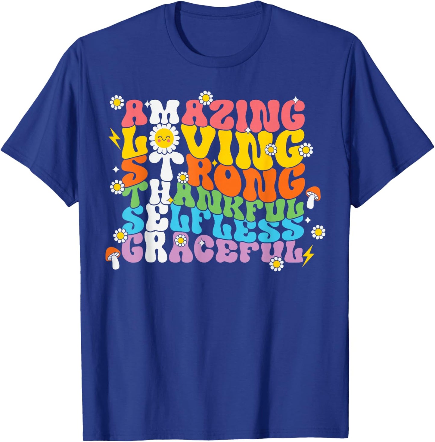 Mothers Day Shirt Mom Mama Groovy Vintage Retro Hippie T-Shirt - T-Shirt | Royal