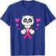 Breast Cancer Awareness Panda Holding Pink Ribbon Warrior T-Shirt - T-Shirt | Royal