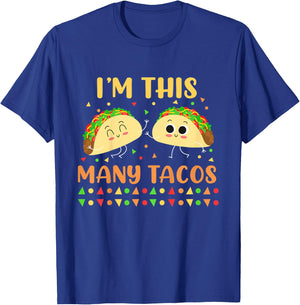 I'm This Many Tacos Second Birthday Party Cinco De Mayo T-Shirt - T-Shirt | Royal