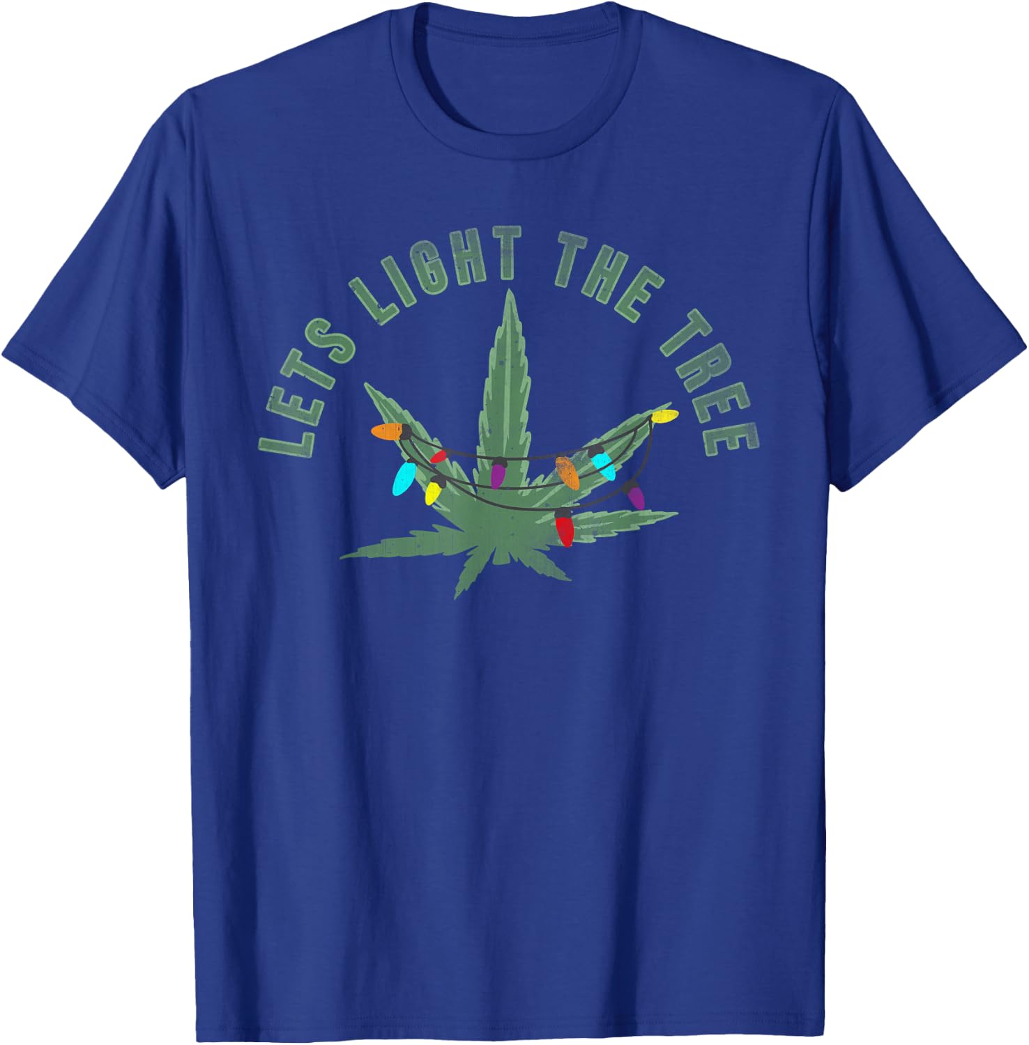 Light the tree | Vintage Christmas weed smoker T-Shirt - T-Shirt | Royal