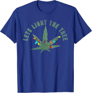 Light the tree | Vintage Christmas weed smoker T-Shirt - T-Shirt | Royal