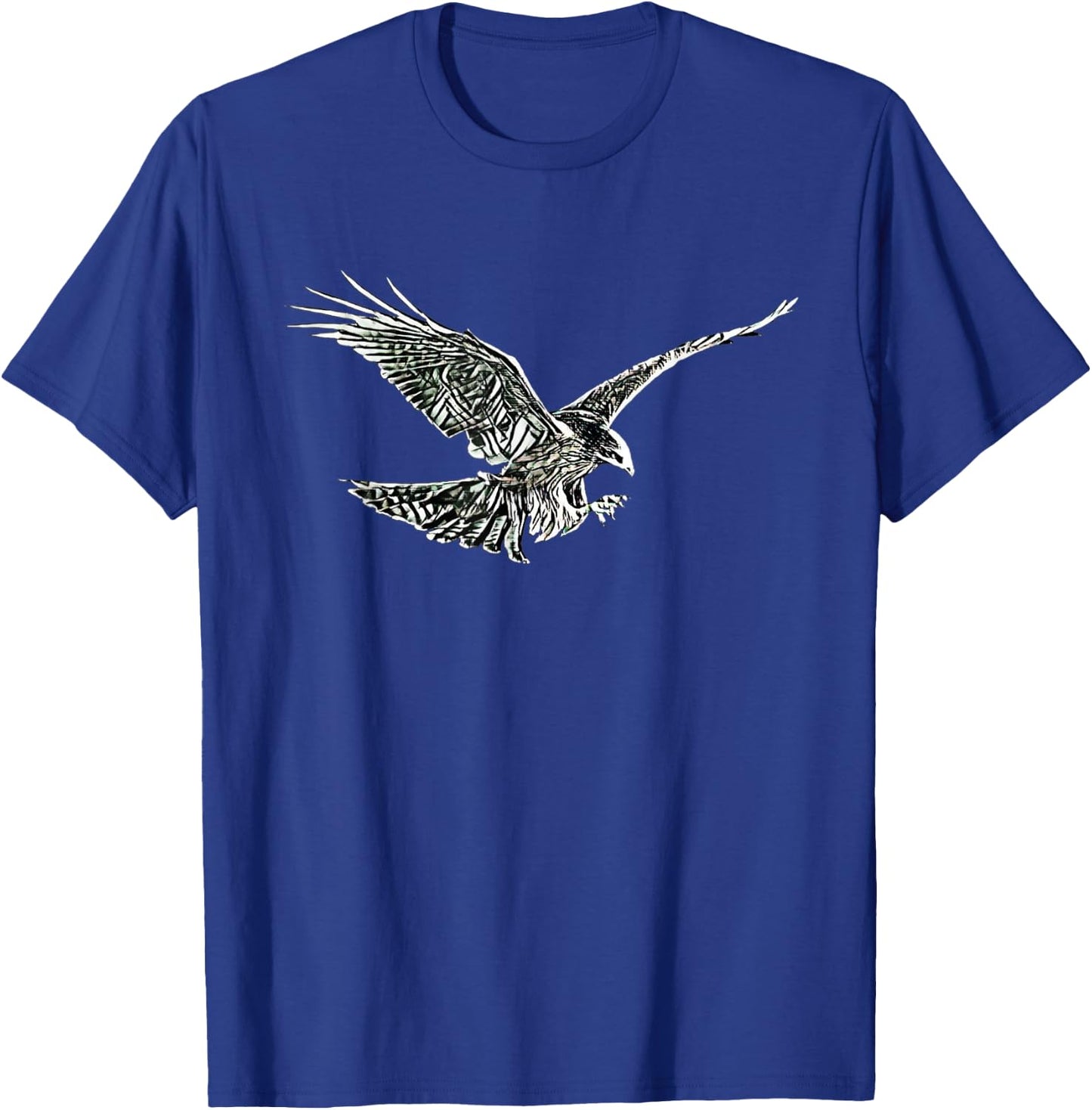 Hawk Motif Bird of Prey Falcon T-Shirt - T-Shirt | Royal