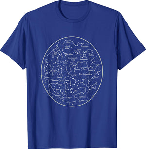 CONSTELLATION MAP T SHIRT Space Astronomy Star Chart T-Shirt - T-Shirt | Royal