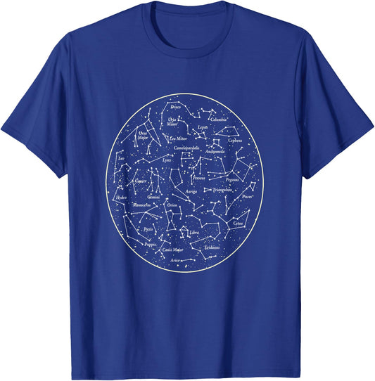 CONSTELLATION MAP T SHIRT Space Astronomy Star Chart T-Shirt - T-Shirt | Royal
