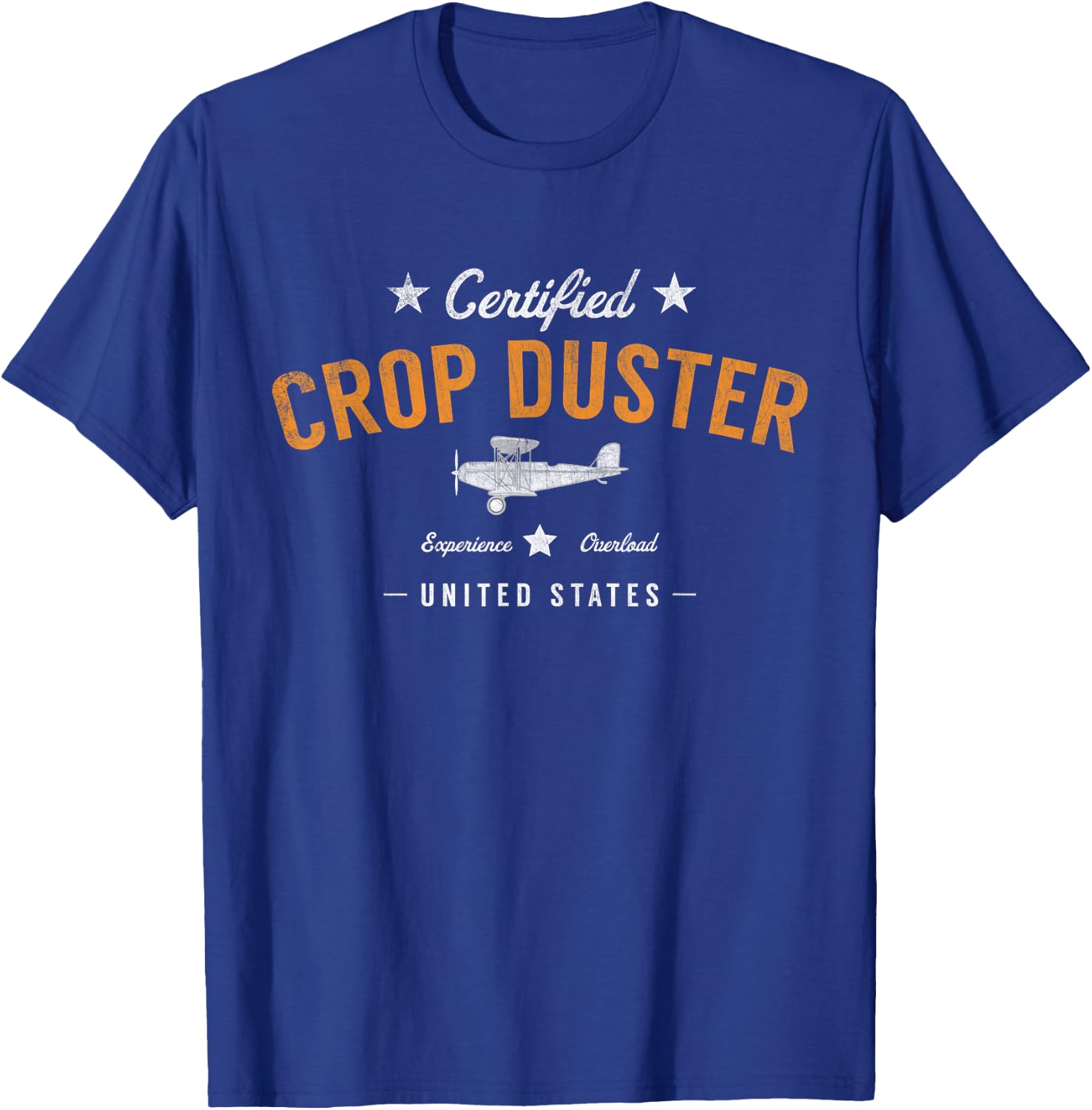 Certified Crop Duster Plane Vintage Cropdusting Gift T-Shirt - T-Shirt | Royal