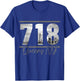 New York City 718 Area Code Skyline Queens NY NYC Vintage T-Shirt - T-Shirt | Royal