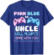 Gender Reveal Gaming Pink Or Blue Uncle Will Game With You T-Shirt - T-Shirt | Royal