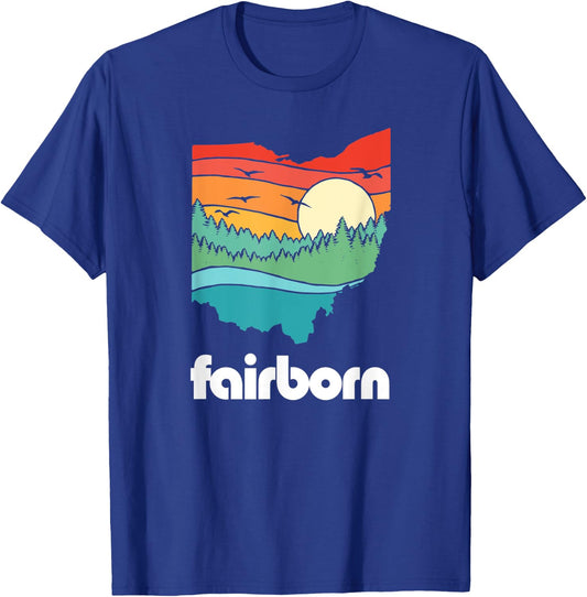 Fairborn Ohio Outdoors Vintage Nature Retro Graphic T-Shirt - T-Shirt | Royal