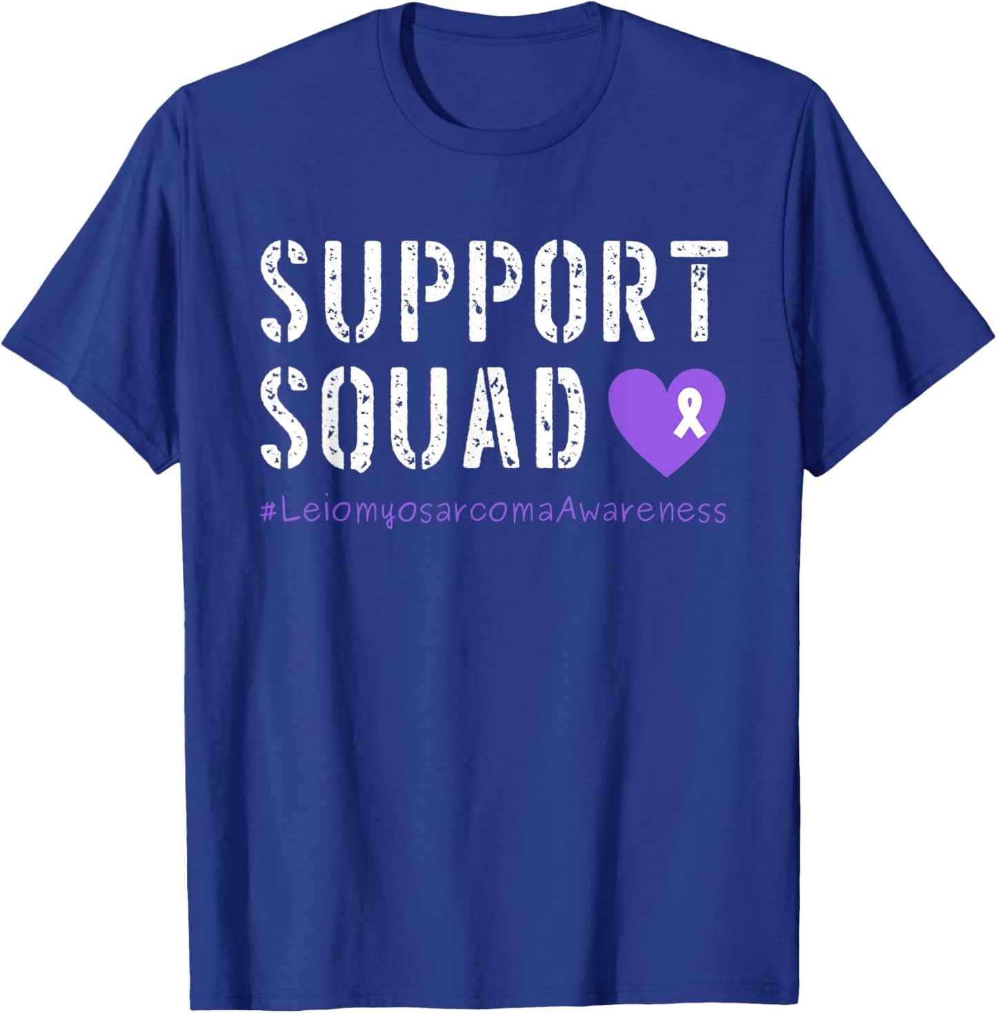 Purple Ribbon Men Women Kids Leiomyosarcoma Cancer Awareness T-Shirt - T-Shirt | Royal