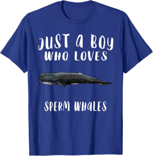 Im Just A Boy Who Loves Sperm Whale Lover Gift T-Shirt - T-Shirt | Royal
