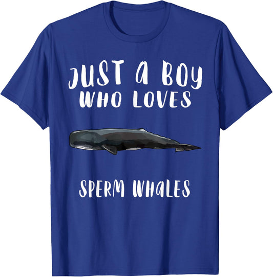 Im Just A Boy Who Loves Sperm Whale Lover Gift T-Shirt - T-Shirt | Royal