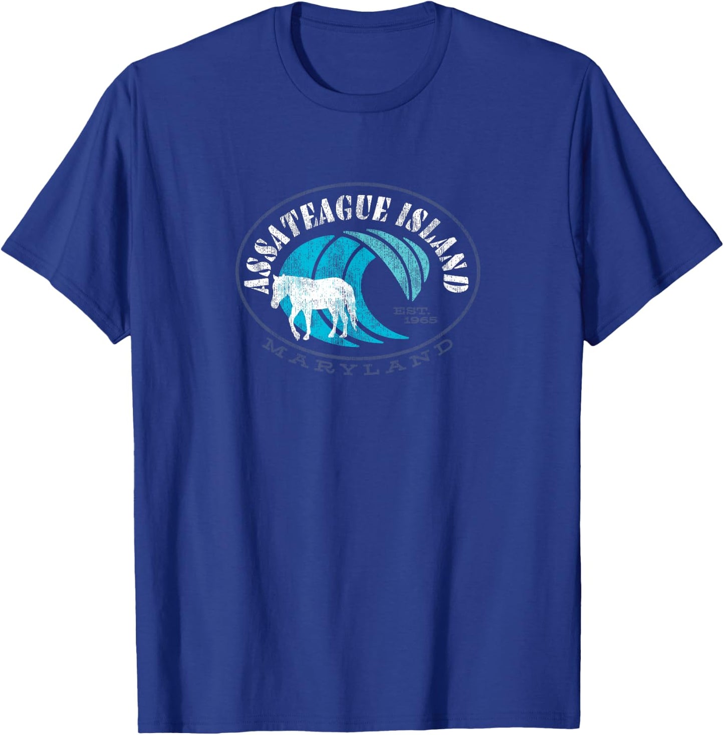 Assateague Island Wild Horse Pony Ponies T-Shirt - T-Shirt | Royal