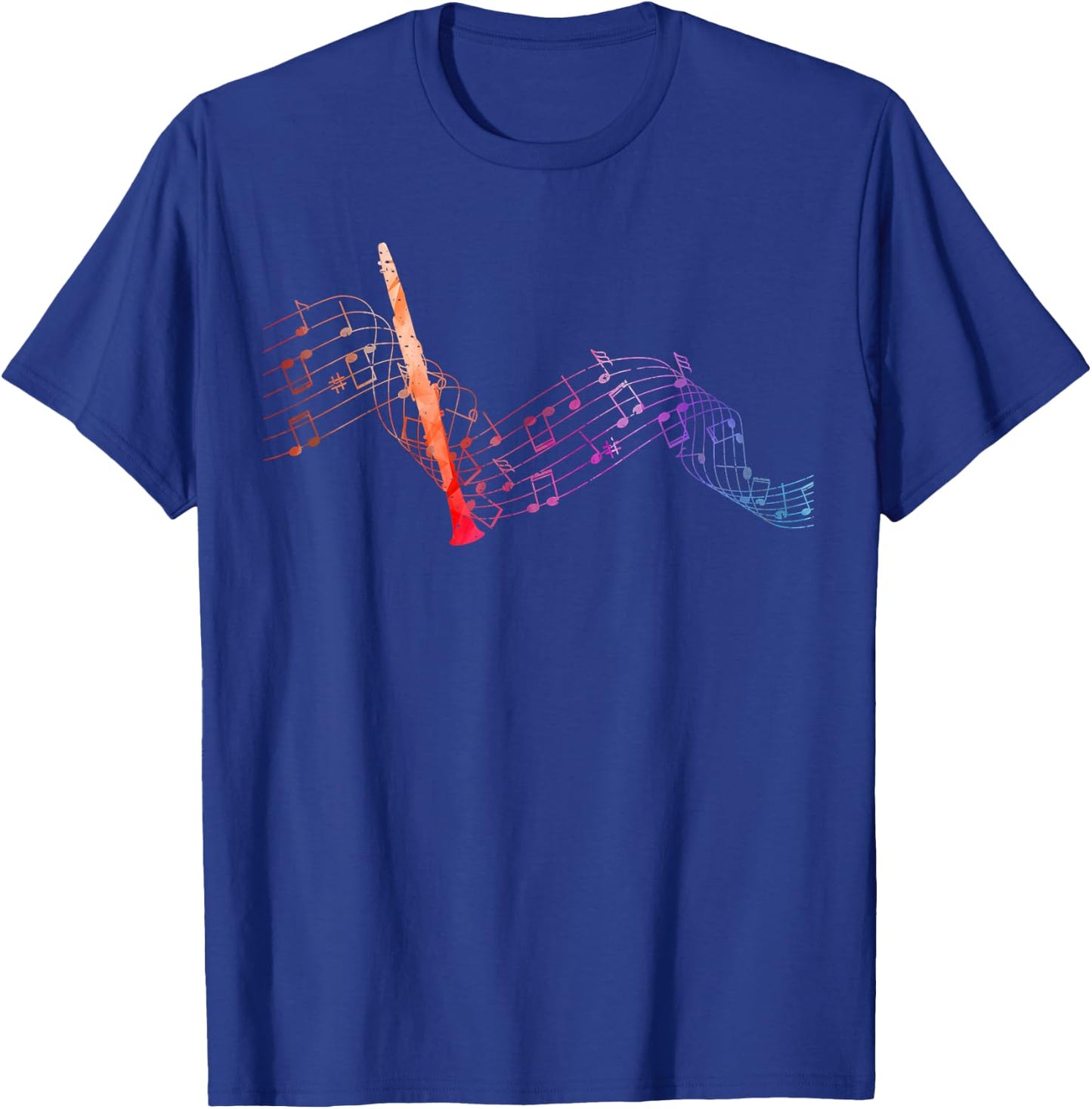 Colourful Clarinet Sheet Music with Clarinet T-Shirt - T-Shirt | Royal