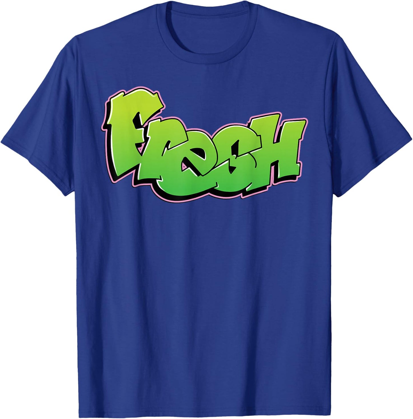 Fresh Graffiti Style Graphic T-Shirt - T-Shirt | Royal