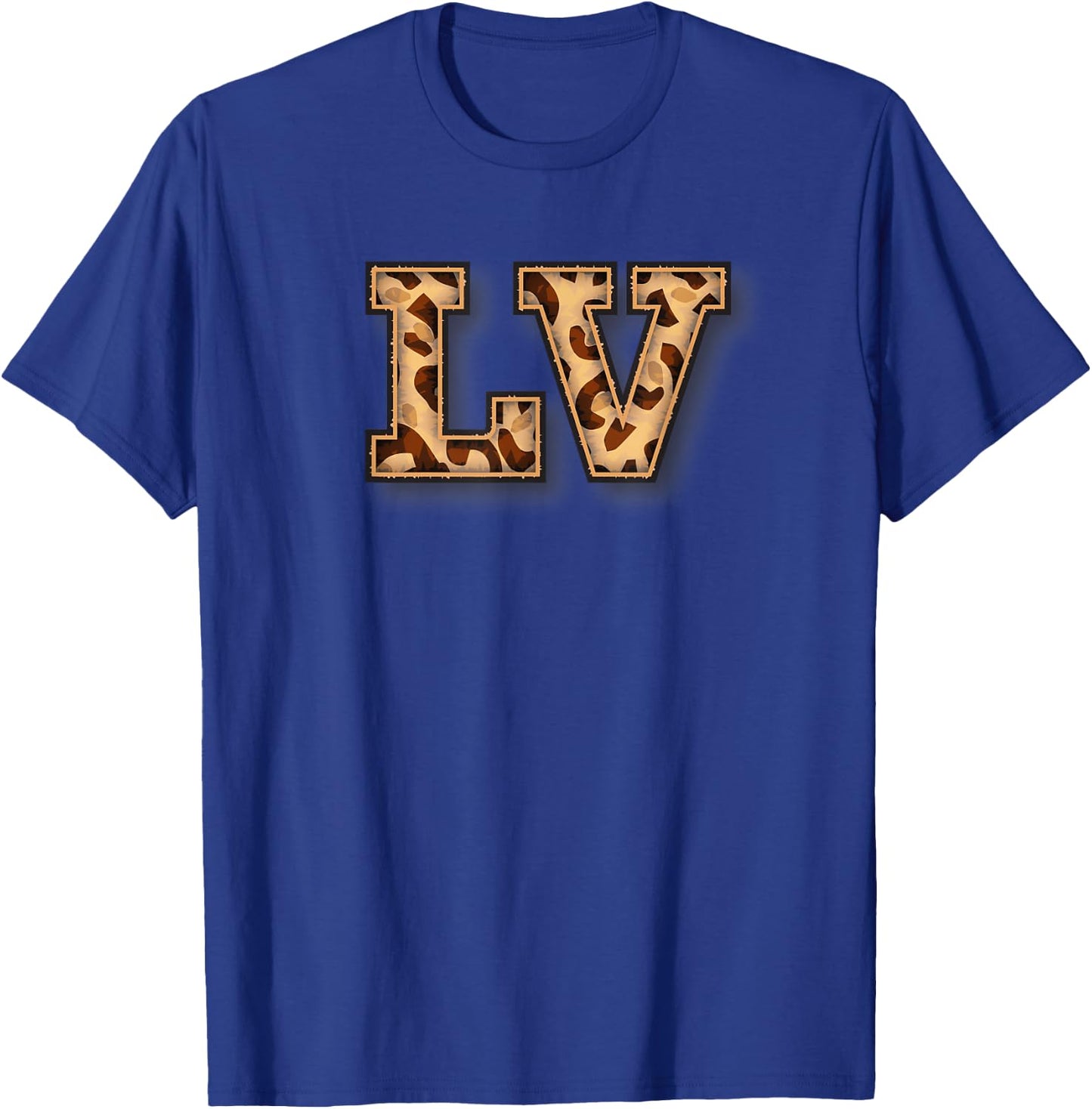 Cute Letter LV Initial Name Leopard Cheetah Animal T-Shirt - T-Shirt | Royal