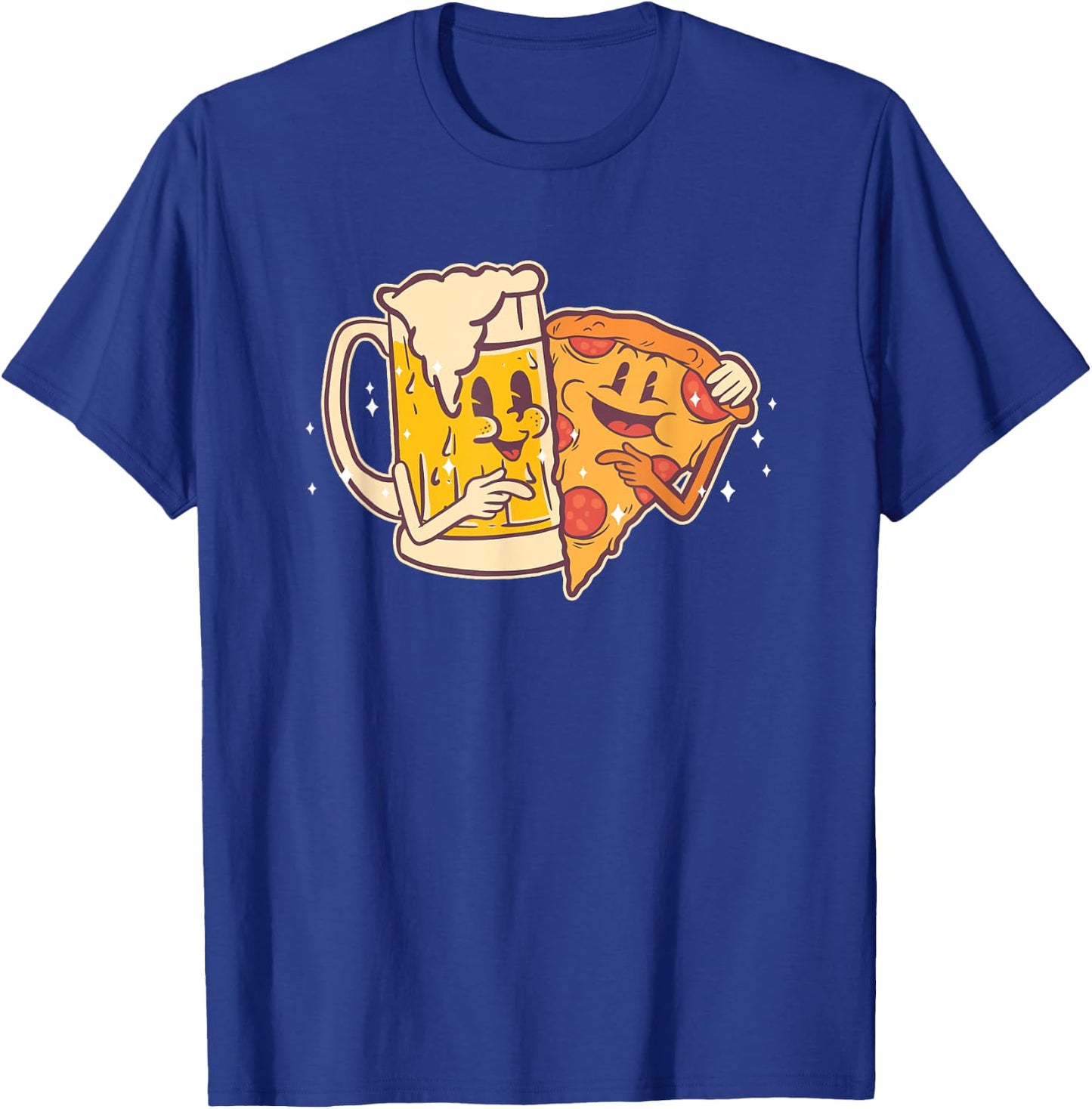 Beer and Pizza Cute Funny Best Friends Pizza T-Shirt - T-Shirt | Royal