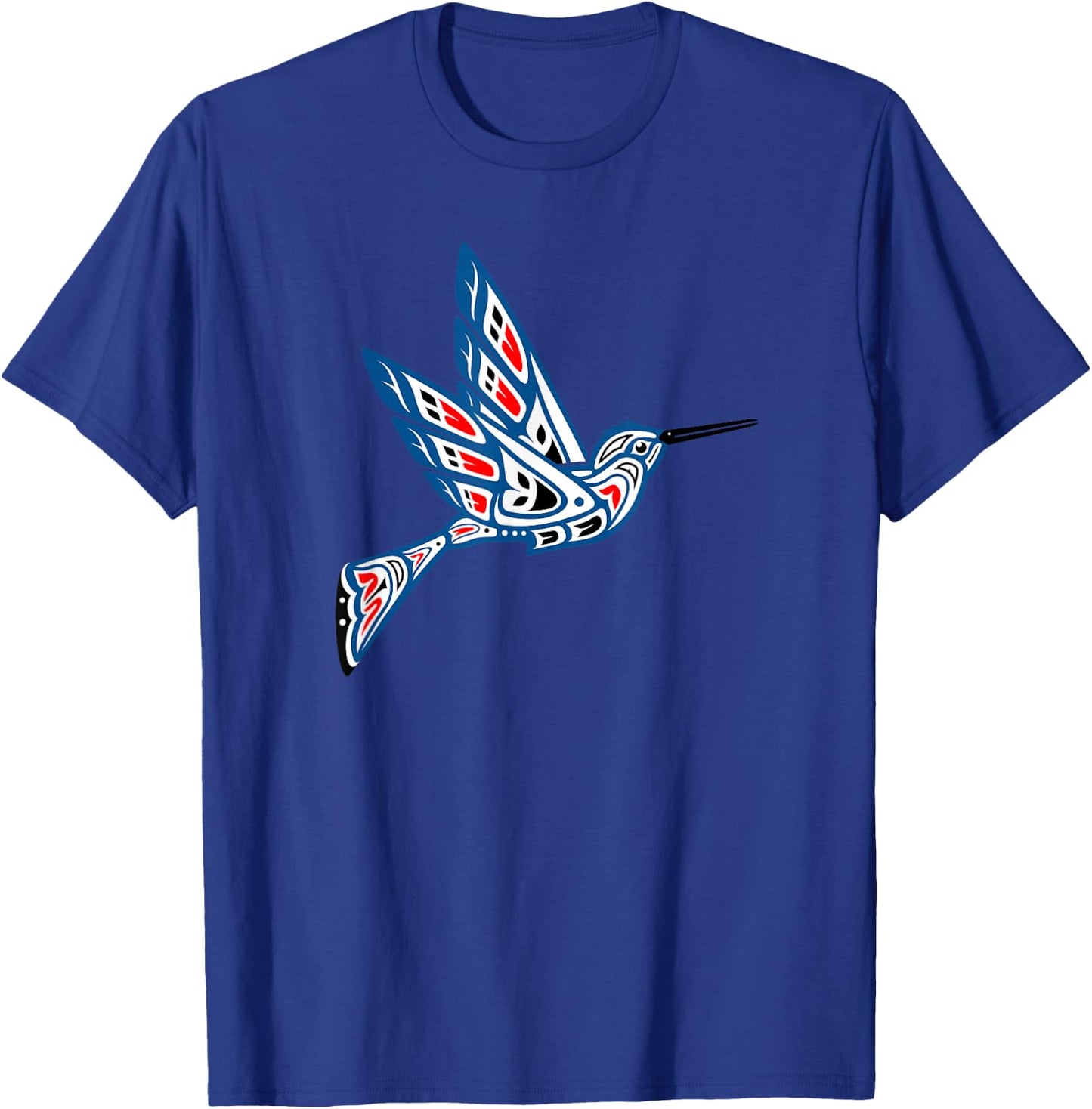 Hummingbird Native American Indian Pacific Northwest Art T-Shirt - T-Shirt | Royal