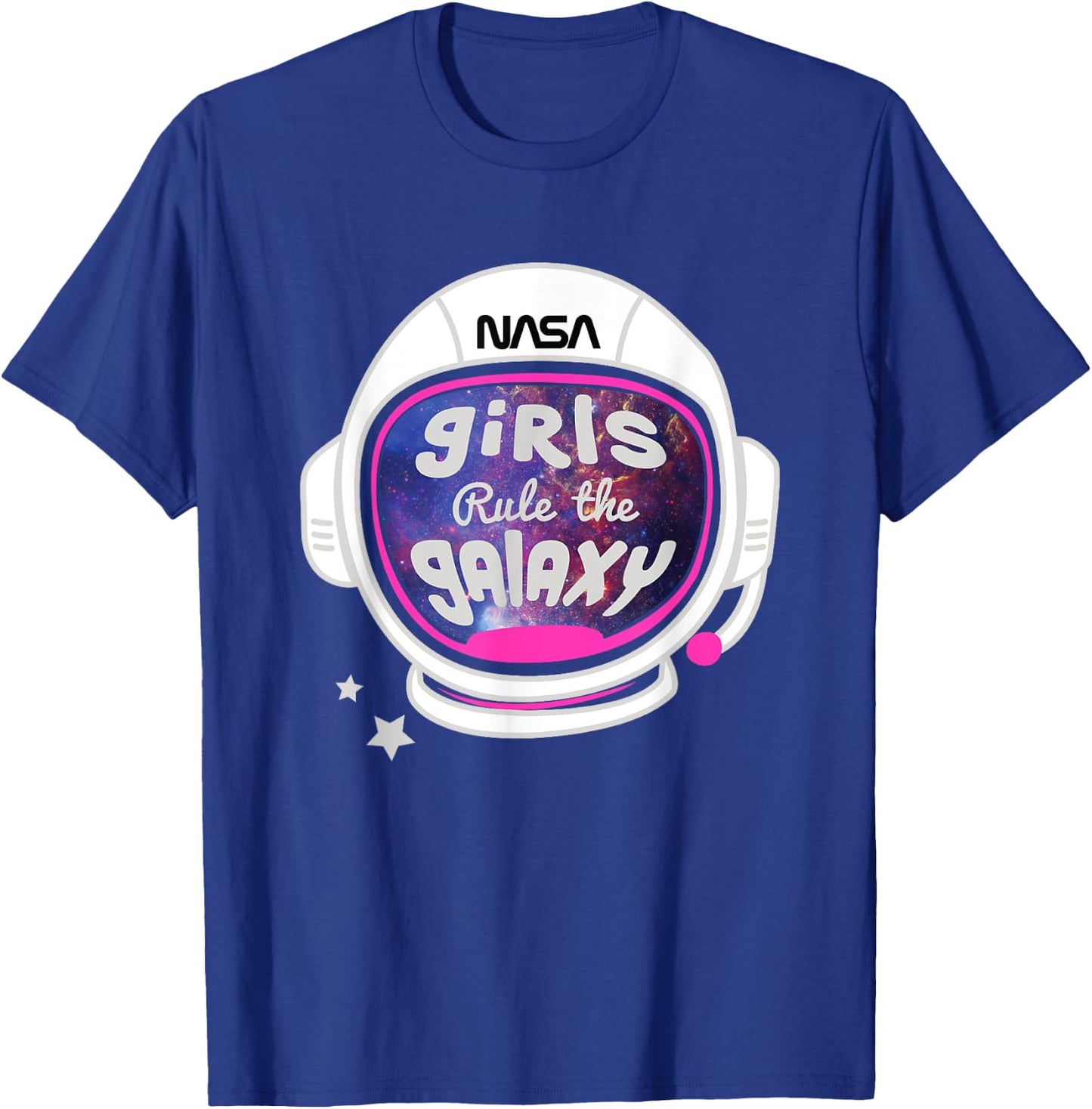 NASA Cute Helmet Girls Rule The Galaxy Big Chest Poster V2 T-Shirt - T-Shirt | Royal
