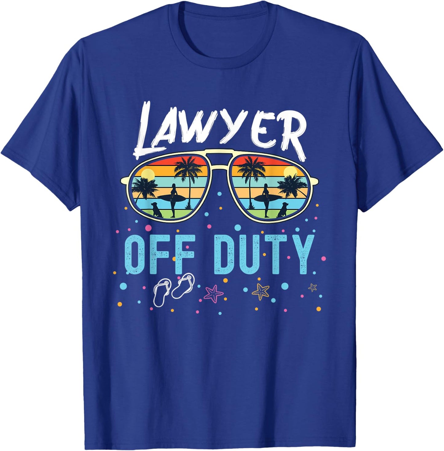 Lawyer Off Duty Retired Vacation Funny Retro Beach Holidays. T-Shirt - T-Shirt | Royal