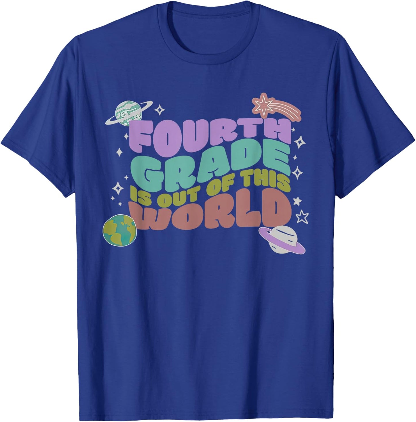 Retro Fourth Grade Is Out of This World's 4th Outer Space T-Shirt - T-Shirt | Royal