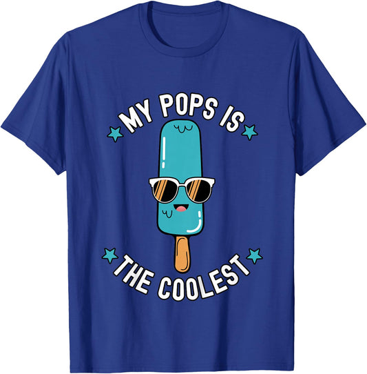 My Pops Is The Coolest Funny Popsicle Graphic Summer T-Shirt - T-Shirt | Royal