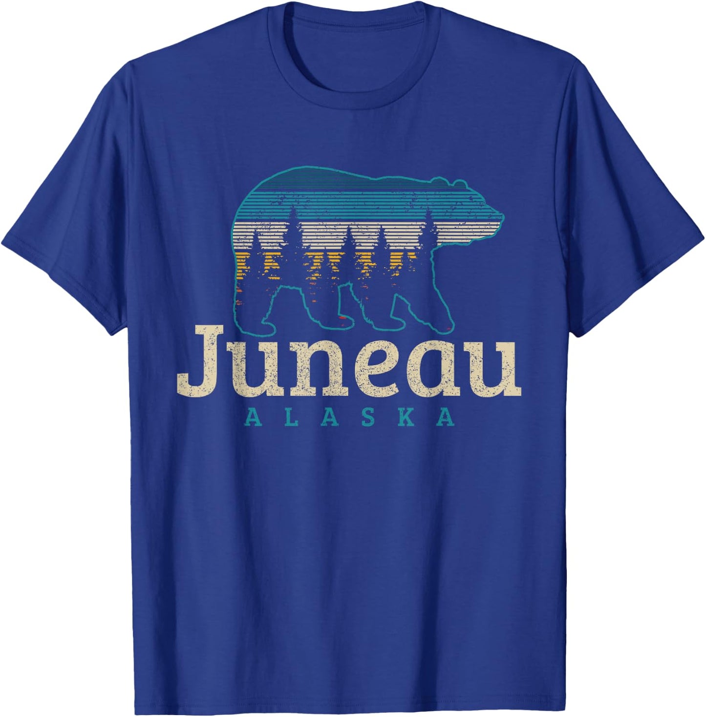Juneau Alaska Vintage Souvenir T-Shirt - T-Shirt | Royal