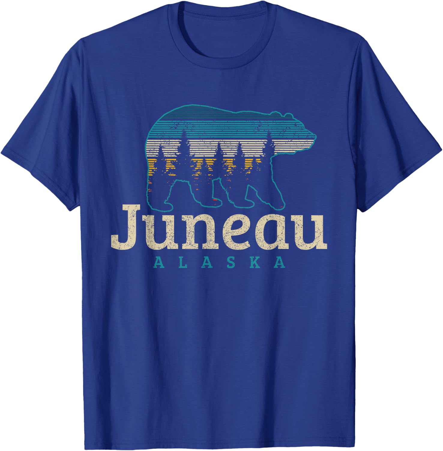 Juneau Alaska Vintage Souvenir T-Shirt - T-Shirt | Royal