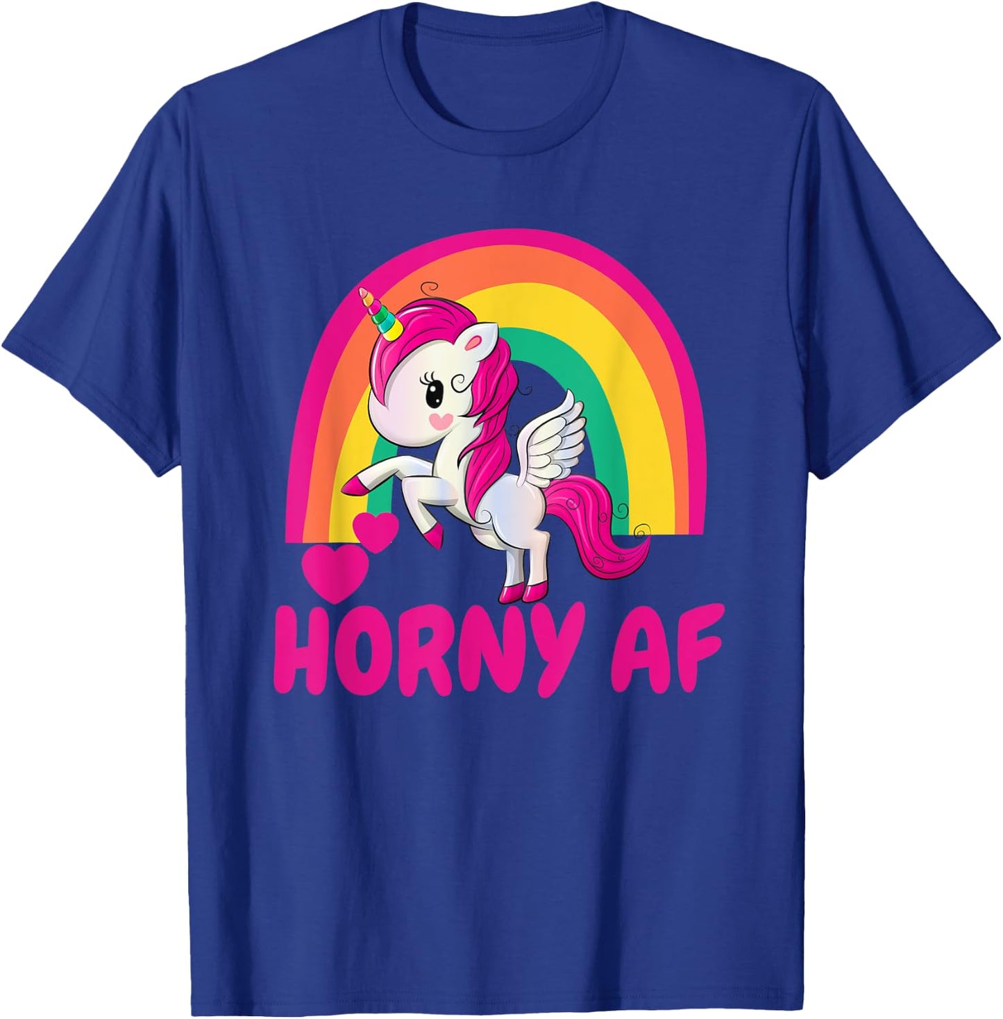 Horny AF Pink Unicorn T-Shirt - T-Shirt | Royal