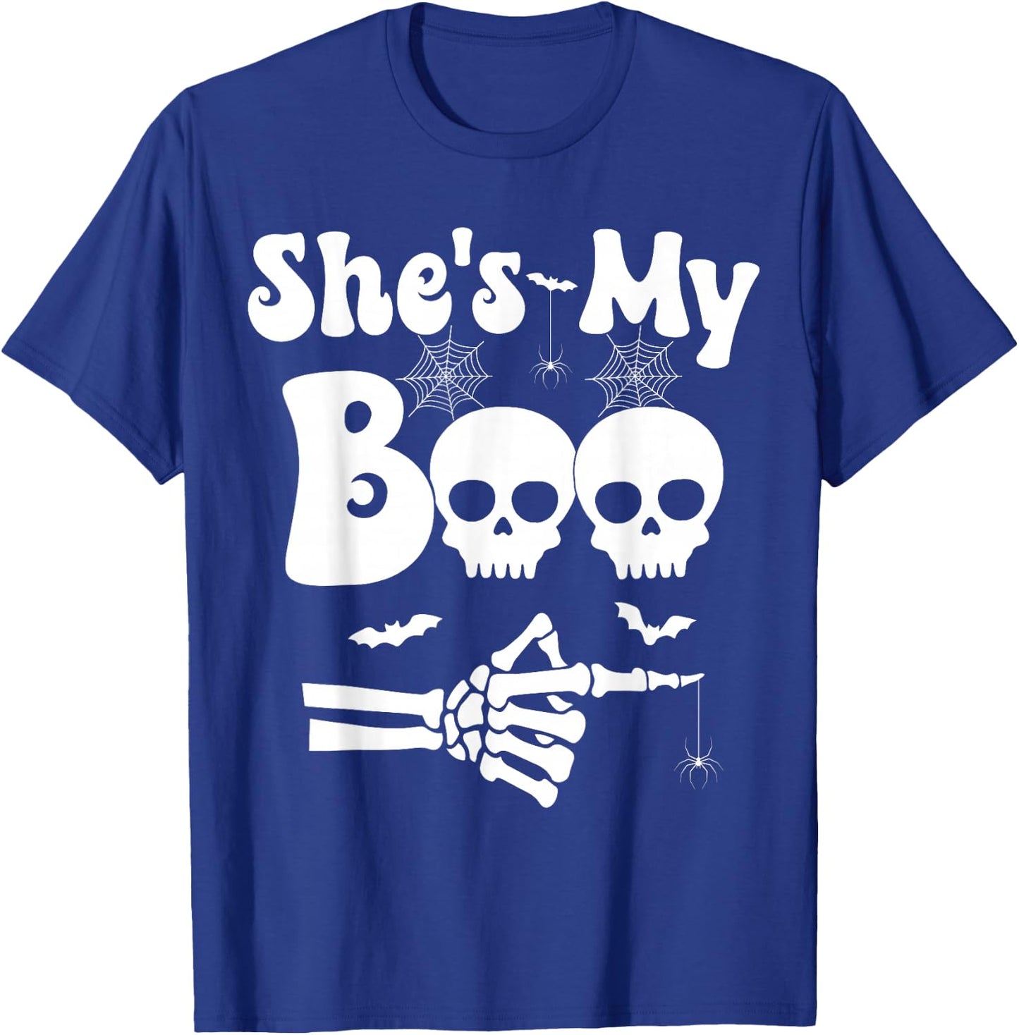 She’s My Boo Skeleton Couples Matching Couple Halloween T-Shirt - T-Shirt | Royal
