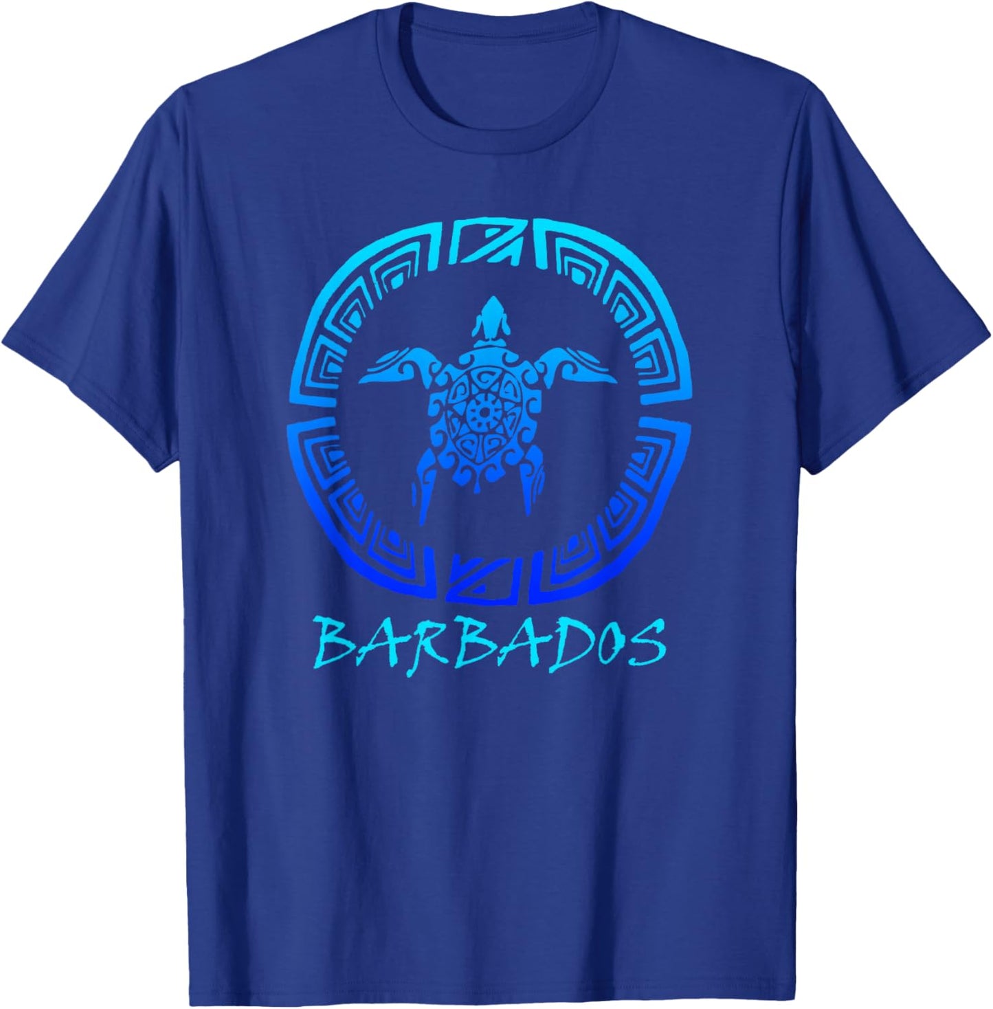 Barbados, Caribbean Vintage Tribal Turtle Vacation T-Shirt - T-Shirt | Royal