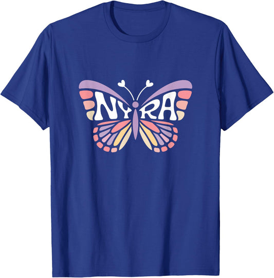 Nyra Butterfly - Personalized Cute Name Word Art T-Shirt - T-Shirt | Royal