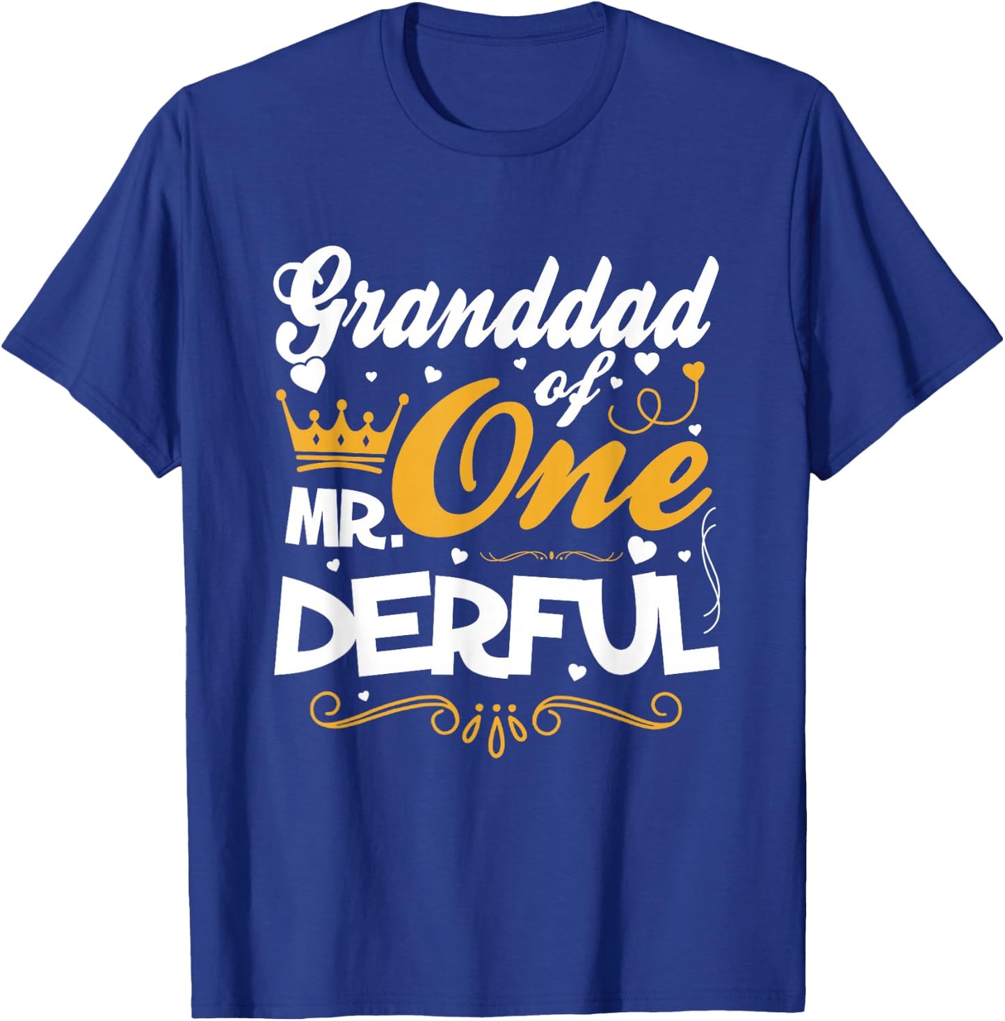 Granddad of Mr Onederful 1st Birthday One-Derful Matching T-Shirt - T-Shirt | Royal