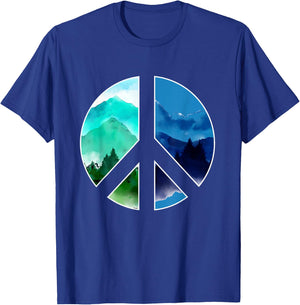 Outdoor Landscape Peace Hippie Nature Peace Sign Forest T-Shirt - T-Shirt | Royal