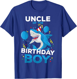 Uncle of The Birthday Boy Shark Ocean Theme Matching Family T-Shirt - T-Shirt | Royal