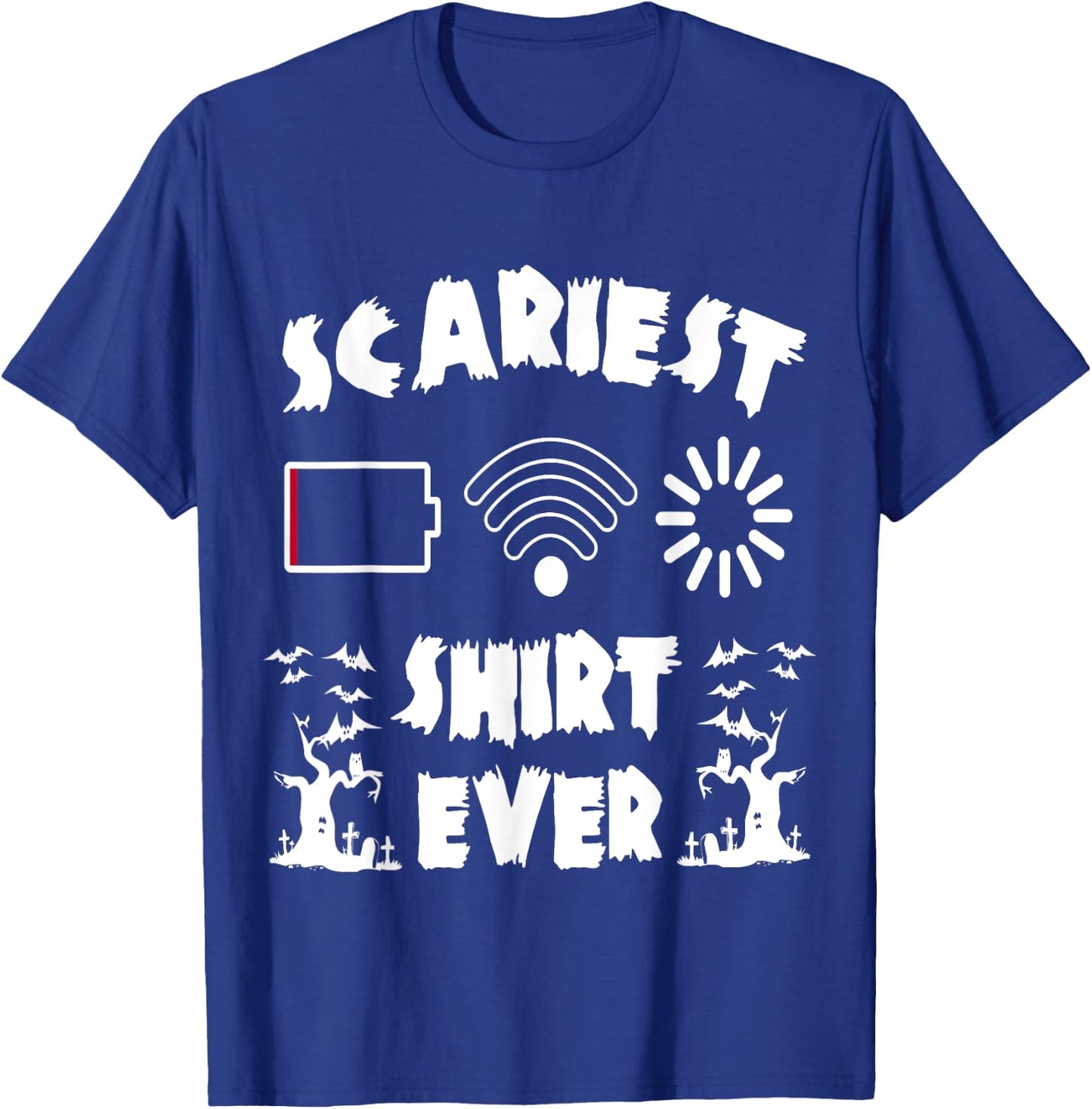 Funny Low Battery Halloween Computer Nerd Buffer Wifi Shirt T-Shirt - T-Shirt | Royal