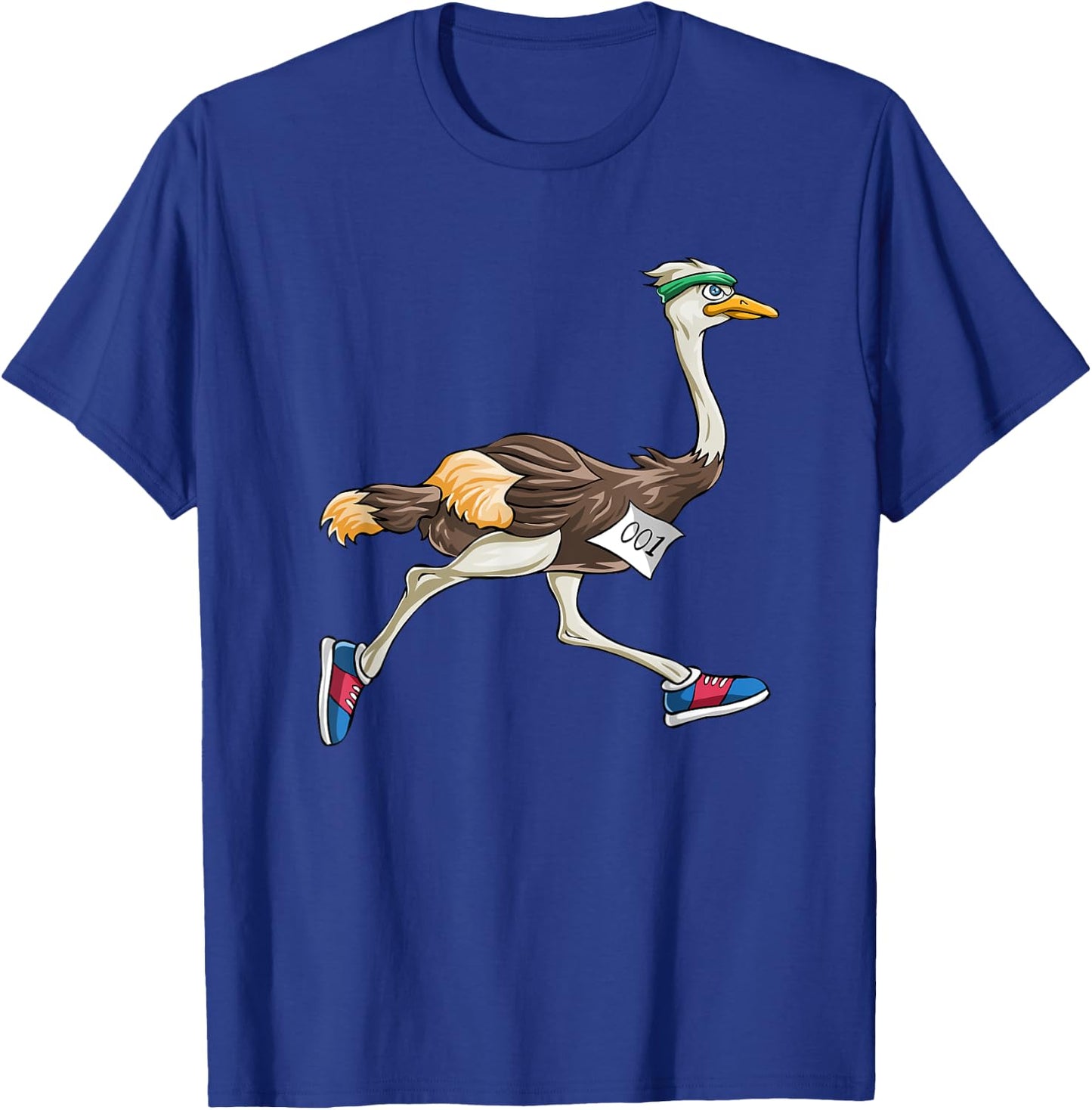 Ostrich Bird Running Marathon T Shirt Gift Women Men Kids T-Shirt - T-Shirt | Royal