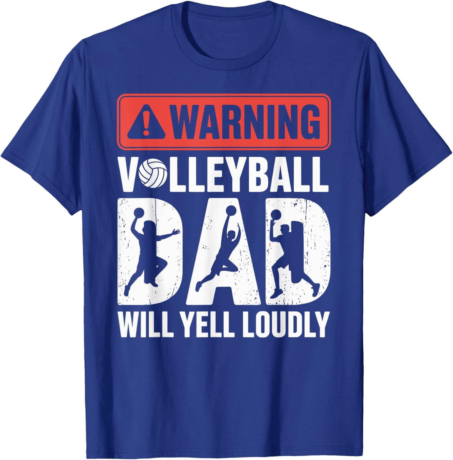 Vintage Volleyball Dad USA Flag Retro Fathers Day Daddy T-Shirt - T-Shirt | Royal