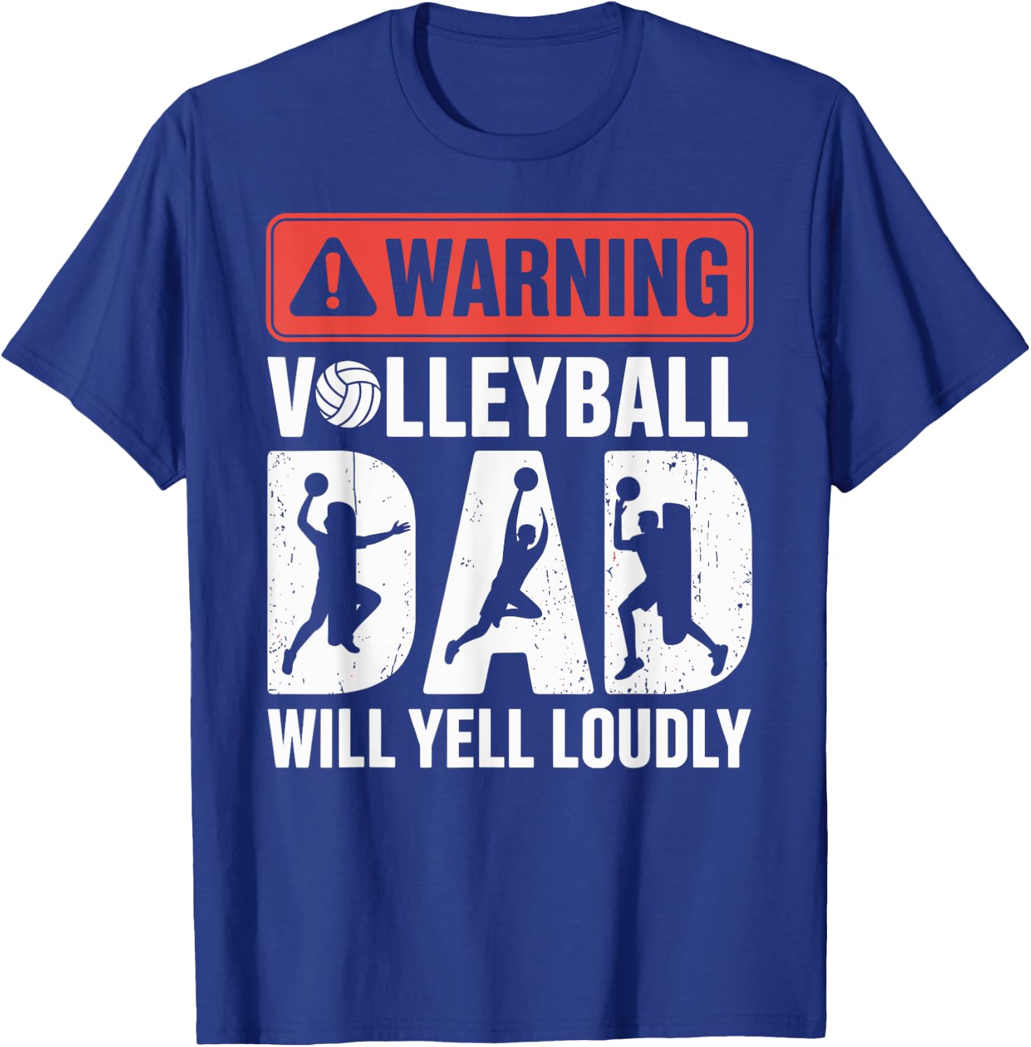 Vintage Volleyball Dad USA Flag Retro Fathers Day Daddy T-Shirt - T-Shirt | Royal