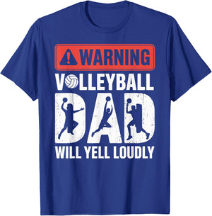 Vintage Volleyball Dad USA Flag Retro Fathers Day Daddy T-Shirt - T-Shirt | Royal